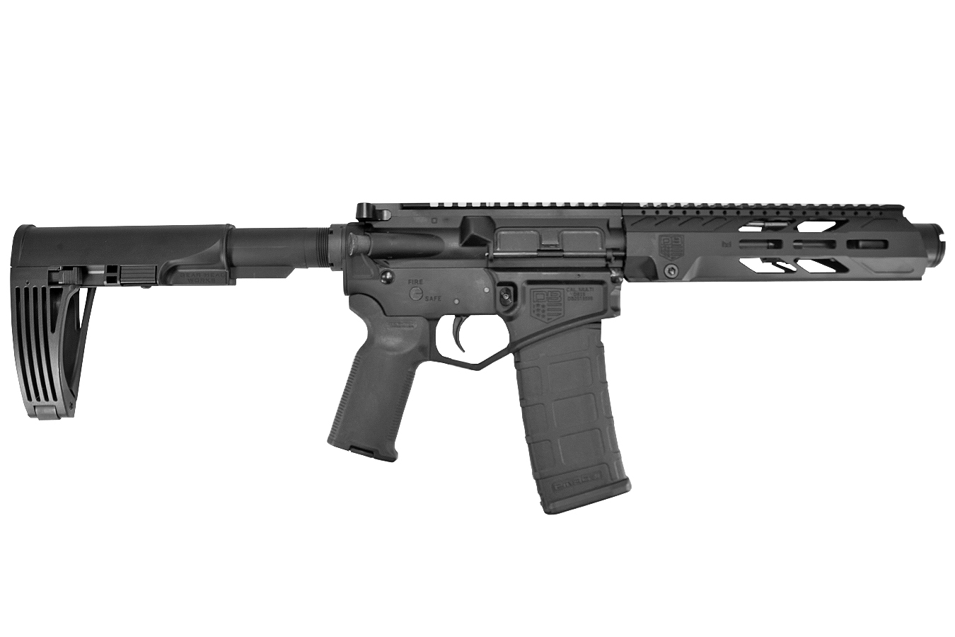 Diamondback DB15 5.56mm Semi-Auto AR-15 Pistol with Gearhead Works Tailhook Mod2 Brace – California AR-15 Rifle