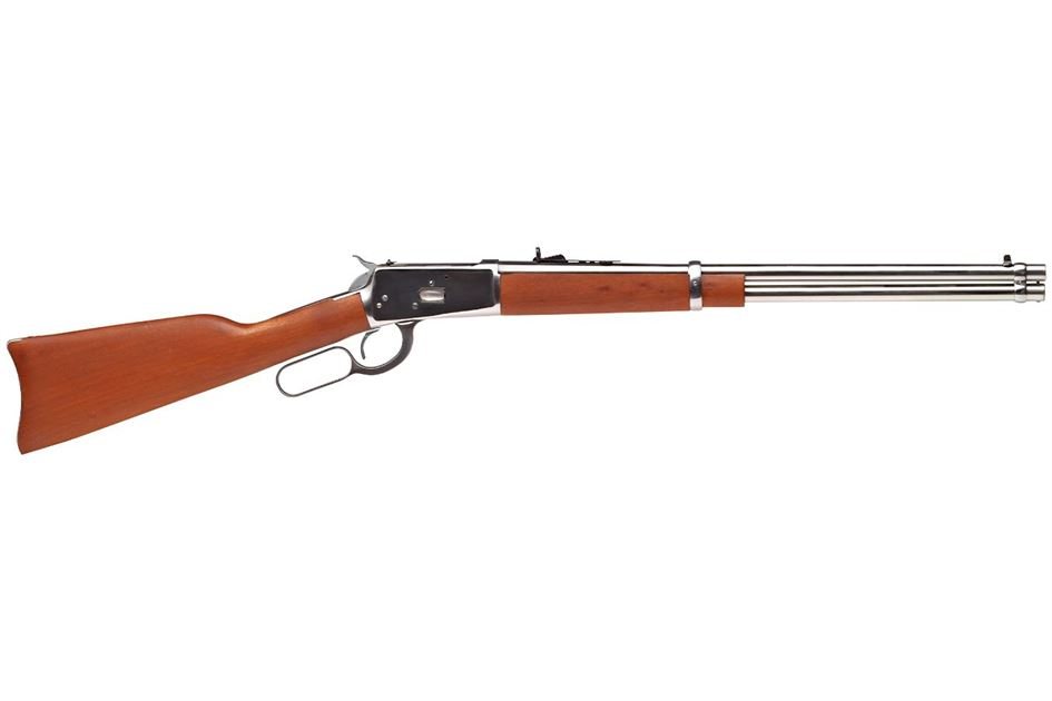 Rossi R92 45 Colt Lever-Action Rifle with Polished Stainless Finish and Brazilian Hardwood Stock