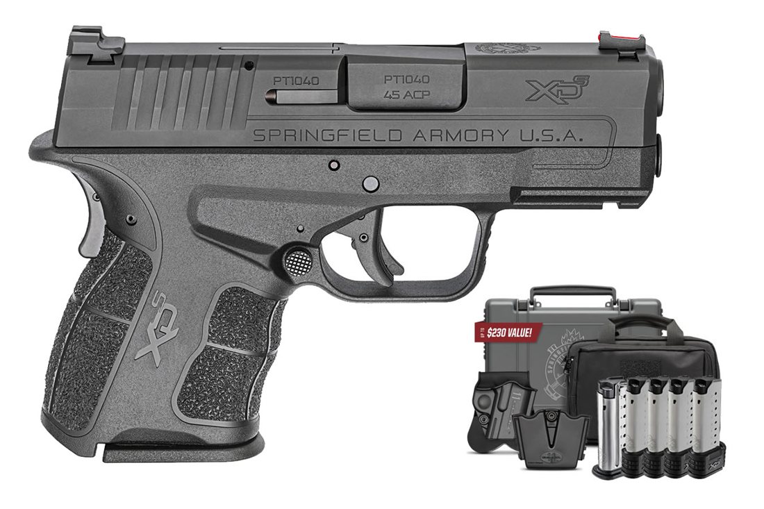 Springfield XDS Mod.2 45 ACP Instant Gear Up Package with 5 Mags, Range Bag, Holster and Mag Pouch